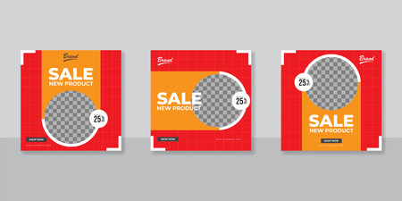 Minimalist promotion square web banner for social media furniture or fashion saleのイラスト素材