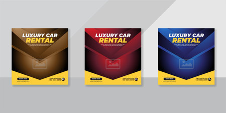 Rent a car banner for flyer and social media post templateのイラスト素材