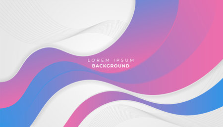 gradient blue and pink wave on vector white backgroundのイラスト素材
