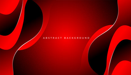 Modern abstract red background with dynamic wavesのイラスト素材