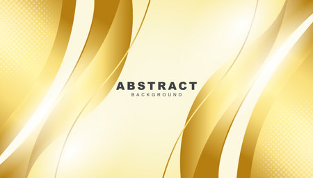 Abstract golden wavy background vectorのイラスト素材