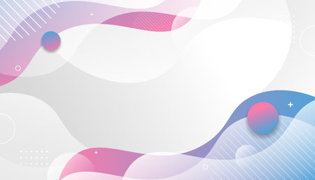 Vibrant Abstract Background with Geometric Shapes. Colorful Abstract Background with Wavy Lines. Vector Illustration.のイラスト素材