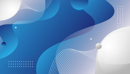 Blue abstract background with dynamic waves. Vector illustration for your design.のイラスト素材