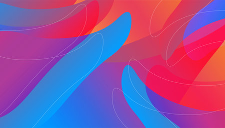 Colorful abstract background with curved lines. Vector illustrationのイラスト素材
