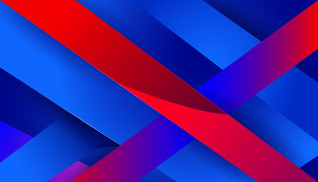 Modern Blue and Red Abstract Corporate Background with Overlapping Geometric Shapesのイラスト素材
