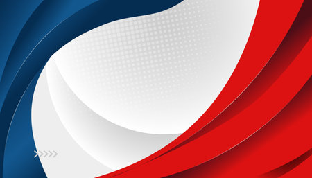 Modern blue and red abstract corporate background with smooth layered wavesのイラスト素材