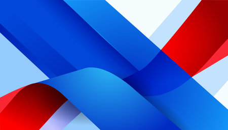Red Blue Modern Abstract Geometric Backgroundのイラスト素材