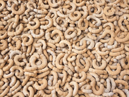 Many tamarind fruit is sold in the market in Thailand 