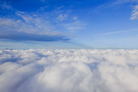 Blue sky and white clouds on sunny day.