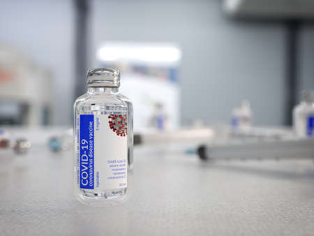 vaccine ampoules and syringes for Corona virus COVID-19