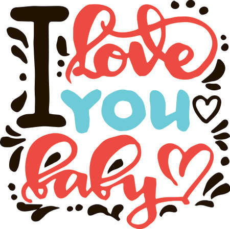 Valentines Day tipographi set by hand draftのイラスト素材