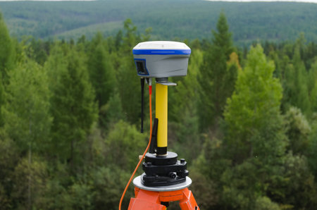 GNSS base station receiver running RTK mode at quiet and tranquil place