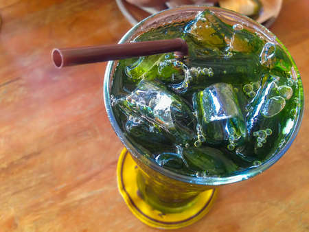 Iced green tea in a glass
