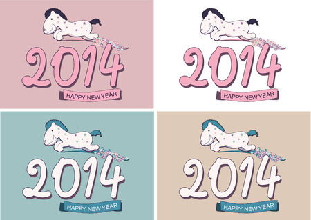 Happy New Year 2014のイラスト素材