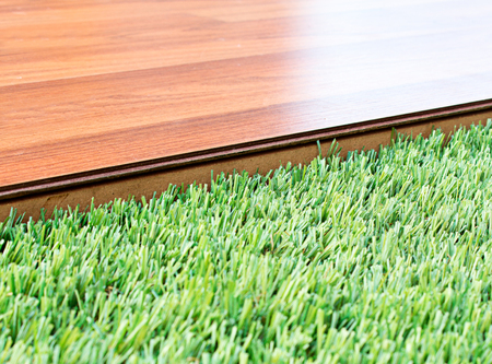 laminate on grassの写真素材