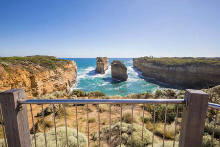 Loch Ard Gorge - Tom and Eva (formerly the Island Archway before its collapse) is part of Port Campbell National Park, Victoria, Australia, about three minutes' drive west of The Twelve Apostles.の写真素材