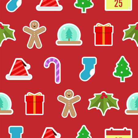 Christmas pattern, seamless background, cute pattern background concept, vector.のイラスト素材