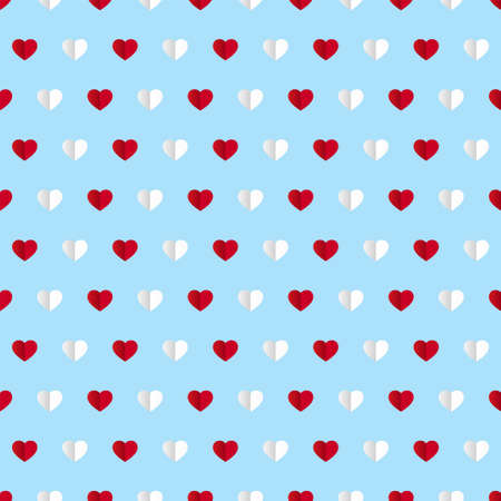 Heart paper pattern, seamless background, love concept, valentine's day, vector.