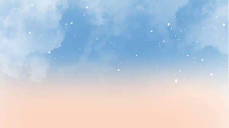 watercolor sky and clouds, abstract watercolor background, vector illustrationのイラスト素材