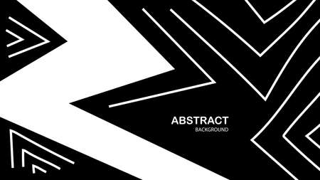 Abstract black and white with white zigzag lines on black background, vector.のイラスト素材