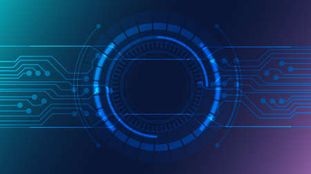 Abstract circle and circuit background, Technology baclground concept with copy space, vector.のイラスト素材