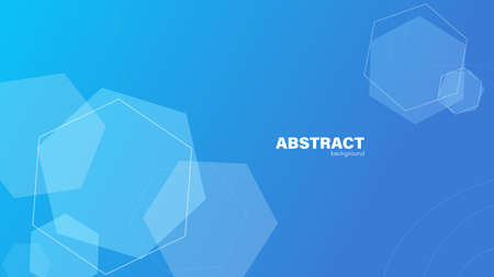Abstract blue background and hexagon, background with copy space for design, vector.のイラスト素材