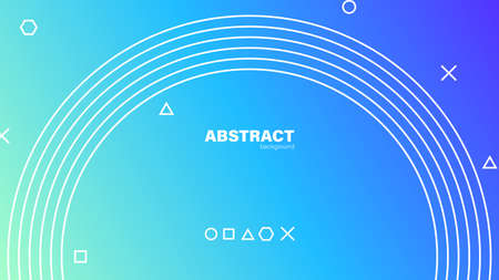 Abstract blue background and circle lines, background with copy space for design, vector.