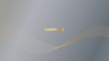 Minimal gray scene with golden lines background., vector illustration.のイラスト素材