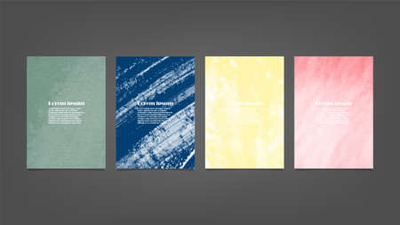 Set of colorful vector watercolor backgrounds for poster, brochure or flyer, Bundle of watercolor posters, flyers or cards. Banner template.の写真素材
