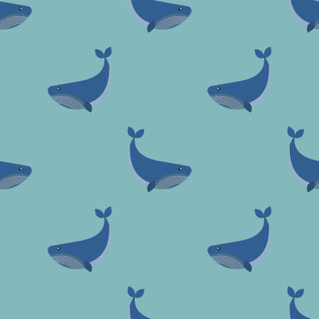 Whale seamless pattern background. vector.のイラスト素材