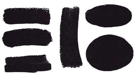 Big set of Black grunge stroke brush , banner, label, for your design, vector.のイラスト素材