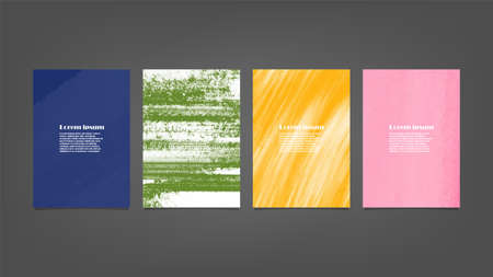 Set of colorful vector watercolor backgrounds for poster, brochure or flyer, Bundle of watercolor posters, flyers or cards. Banner template.の写真素材