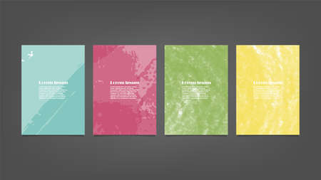 Set of colorful vector watercolor backgrounds for poster, brochure or flyer, Bundle of watercolor posters, flyers or cards. Banner template.のイラスト素材