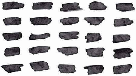 Big set of Black grunge stroke brush , banner, label, for your design, vector.のイラスト素材