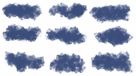 Big set of blue grunge stroke brush , banner, label, for your design, vector.のイラスト素材