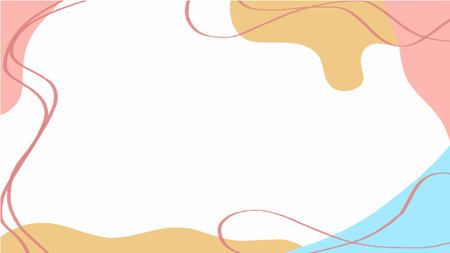 Color splash abstract cartoon background or children playground banner design element. Vector overlay colorful spotty pattern of geometric shape, line and dot in trendy Memphis animation 80s-90s style.のイラスト素材