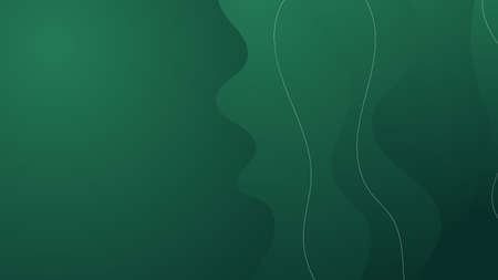 Abstract green fluid shape modern background with copy space, vector.のイラスト素材