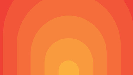 Minimal geometric background. Orange elements with fluid gradient. Dynamic shapes composition.