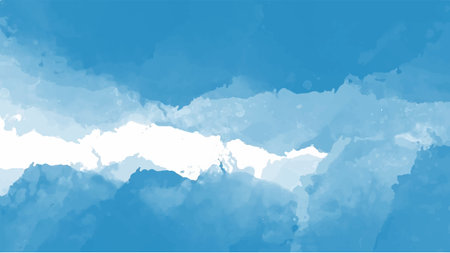 Blue watercolor background for your design, watercolor background concept, vector.のイラスト素材