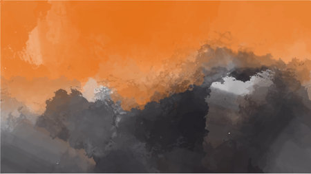 Orange and black watercolor background for textures backgrounds and web banners design, Halloween.のイラスト素材