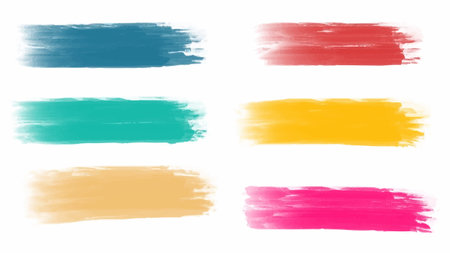 Set of pastel colorful watercolor brush isolate on white, vector.のイラスト素材