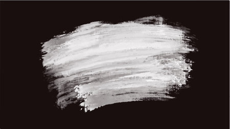 White watercolor brush strokes on black background. Texture paper. Vector illustration.のイラスト素材