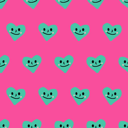 Doodle heart seamless pattern. Pattern background. hand drawing flower vector.