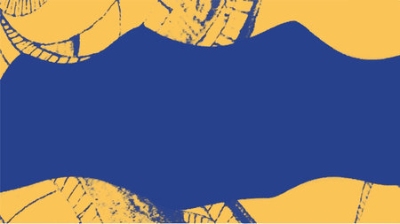 Abstract blue and yellow watercolor background.Hand painted watercolor. vectorのイラスト素材