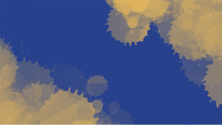 Abstract blue and yellow watercolor background.Hand painted watercolor. vectorのイラスト素材