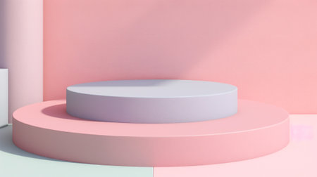3d Pastel podium for your product. Generative AI.の素材