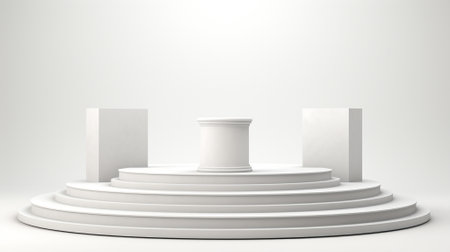 3d luxury white podium for your luxury product. Generative AIの素材