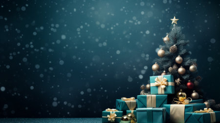 Luxury christmas background with copyspace for your text,design. Christmas concept. Generative AI.の素材