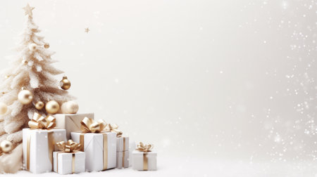 Luxury christmas background with copyspace for your text,design. Christmas concept. Generative AI.の素材