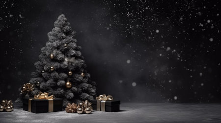 Luxury christmas background with copyspace for your text,design. Christmas concept. Generative AI.の素材